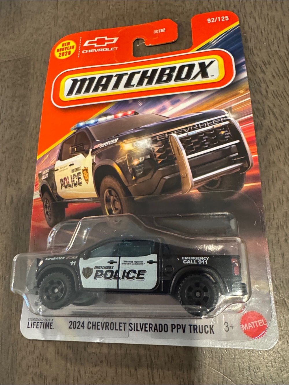 Matchbox 2024 Chevrolet Silverado PPV Police Truck - Black & White